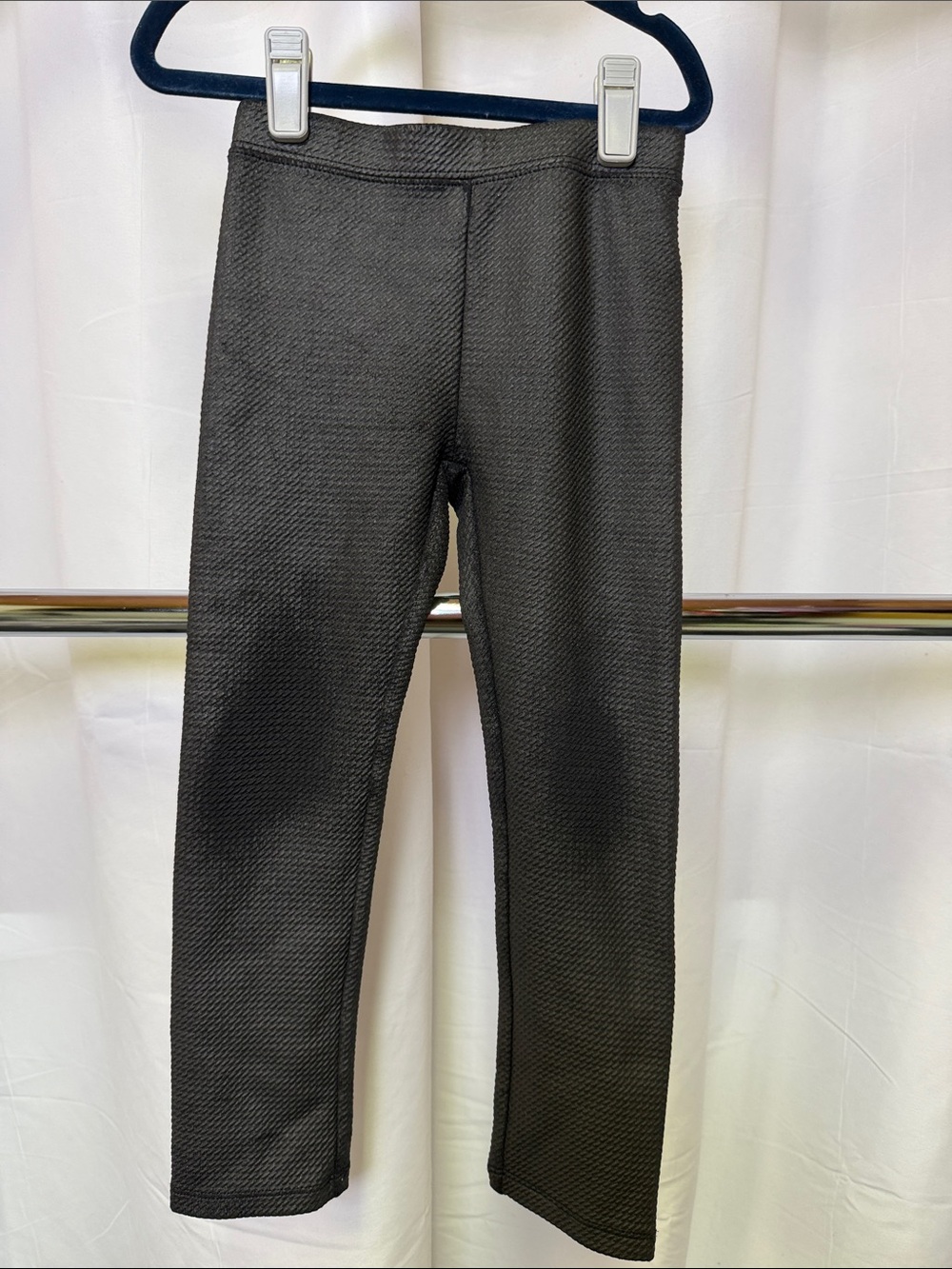 Frenchie girls Black Textured Stretch Leggings - 4T